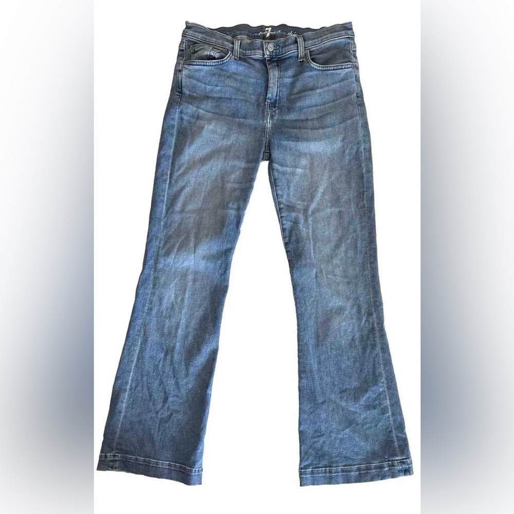 7 For All Mankind Jeans Womens 31 Blue Denim Dojo Flare